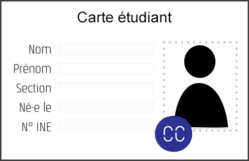 carte étudiant avec sticker Cc 2018-19